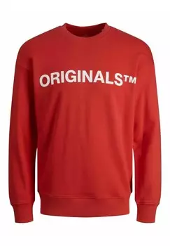 Толстовка RUNDHALS Jack & Jones, красный