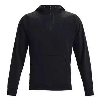 Толстовка rush fleece long sleeve hoodie 'black' Under Armour, черный