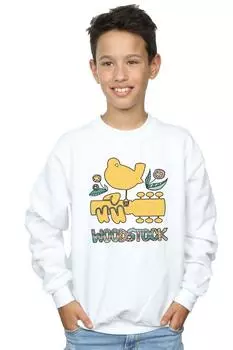 Толстовка с ацтекским узором «Птица» Woodstock, белый