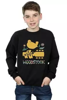 Толстовка с ацтекским узором «Птица» Woodstock, черный