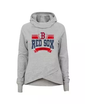 Толстовка с эффектной воронкой для больших мальчиков и девочек Heather Grey Boston Red Sox Outerstuff
