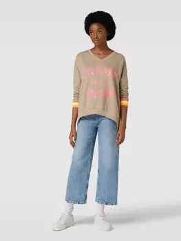 Толстовка с эффектным принтом miss goodlife, песочный