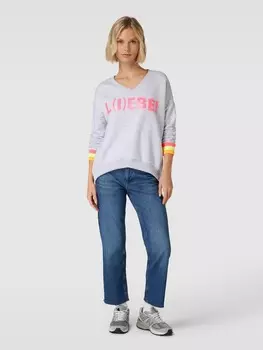 Толстовка с эффектным принтом модели «L(I)EBE!» miss goodlife, светло-серый