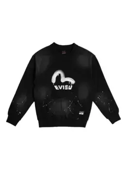 Толстовка с эффектом разбрызганной краски EVISU, черный