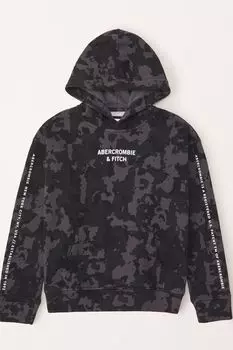 Толстовка с эффектом тай-дай и логотипом Abercrombie & Fitch, черный
