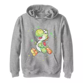 Толстовка с акварельным портретом и брызгами для мальчиков 8–20 лет Super Mario Yoshi Licensed Character