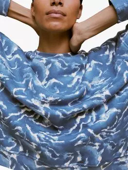 Толстовка с акварельным принтом зебры Whistles, синий/мульти