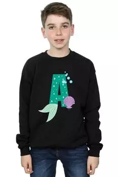 Толстовка с алфавитом A Is For Ariel Disney, черный
