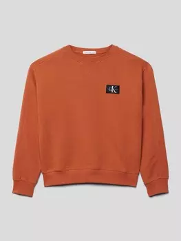 Толстовка с аппликацией этикетки, модель «ОТТО» Calvin Klein Jeans, оранжевый