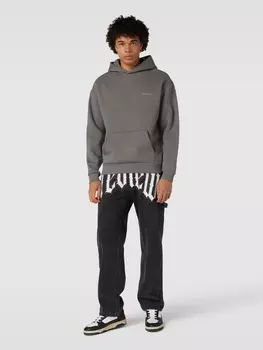 Толстовка с аппликацией лейбла модель "КЕНГУРУ" Review, темно-серый