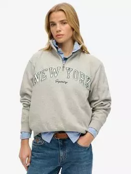 Толстовка с аппликацией на молнии athletic essentials 1/2 Superdry, цвет Grey Marl