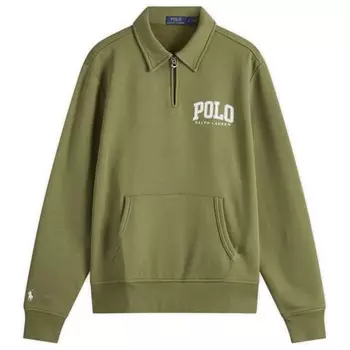 Толстовка с аппликацией Polo Arch и застежкой-молнией на половину длины Polo Ralph Lauren, зеленый