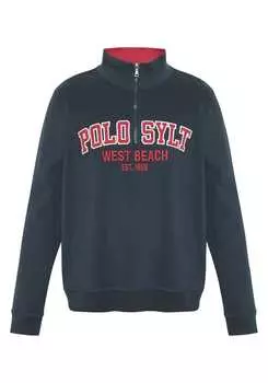 Толстовка с этикеткой и надписью Polo Sylt, цвет 19-4010 total eclipse