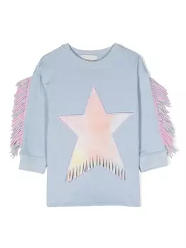 Толстовка с бахромой и нашивкой Stella McCartney Kids, синий