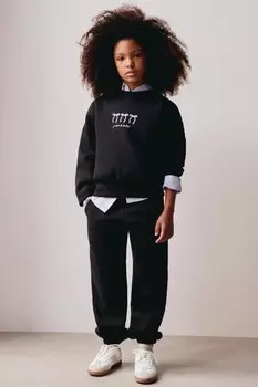 Толстовка с бантами и текстом ZARA, черный