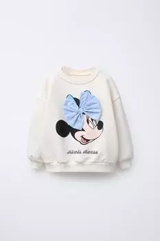 Толстовка с бантом minnie mouse disney ZARA, экрю