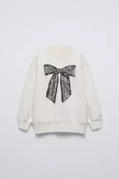 Толстовка с бантом ZARA, экрю