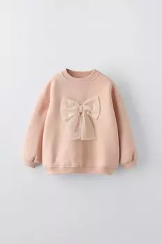 Толстовка с бантом ZARA, розовый
