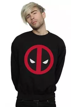 Толстовка с большим чистым логотипом Deadpool Marvel, черный