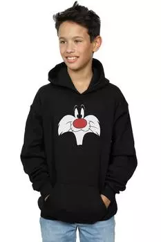 Толстовка с большим лицом Sylvester Looney Tunes, черный