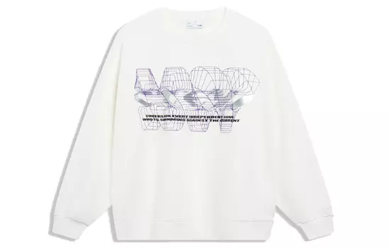 Толстовка с CF Tracing унисекс молочно-белого цвета Lining, слоновая кость