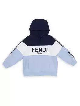 Толстовка с цветными блоками и логотипом для мальчиков Fendi, синий