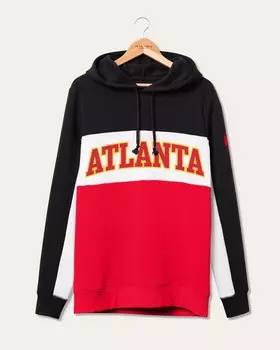 Толстовка с цветными блоками НБА Atlanta Hawks Junk Food Clothing, цвет True Black/Licorice
