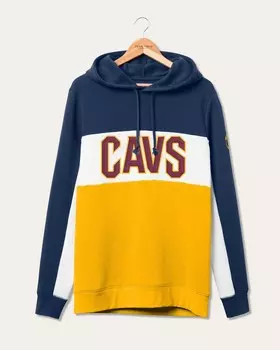Толстовка с цветными блоками НБА Cleveland Cavaliers Junk Food Clothing, цвет Navy/Mustard