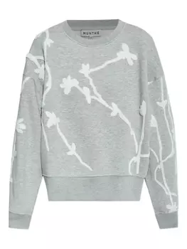 Толстовка с цветочной аппликацией MUNTHE, серый