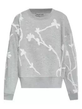 Толстовка с цветочной аппликацией MUNTHE, серый