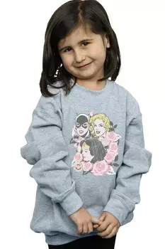 Толстовка с цветочной рамкой Super Powers DC Comics, серый