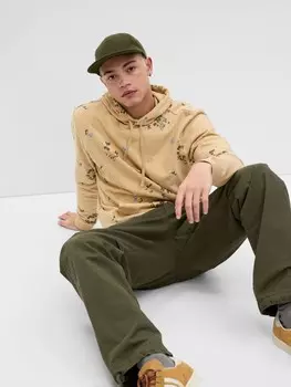 Толстовка с цветочным логотипом Gap, коричневый