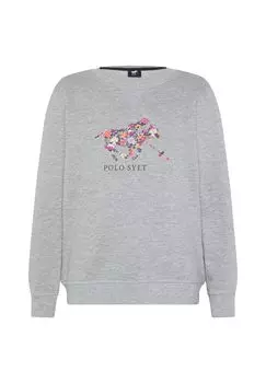 Толстовка с цветочным логотипом POLO SYLT, цвет Neutral Gray Melange