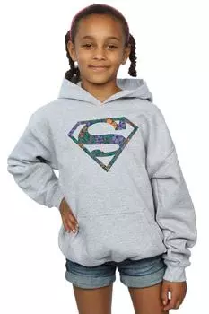 Толстовка с цветочным логотипом Superman 1 DC Comics, серый