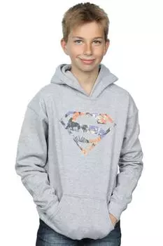 Толстовка с цветочным логотипом Superman 2 DC Comics, серый