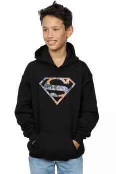 Толстовка с цветочным логотипом Superman 2 DC Comics, черный