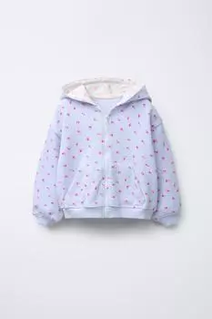 Толстовка с цветочным принтом ZARA, цвет Lavender