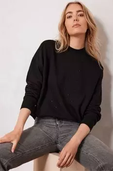 Толстовка с декоративными заклепками Mint Velvet, черный