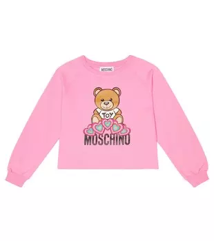 Толстовка с декорированным логотипом Moschino, розовый