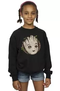 Толстовка с деревянной головой I Am Groot Marvel, черный