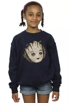 Толстовка с деревянной головой I Am Groot Marvel, темно-синий
