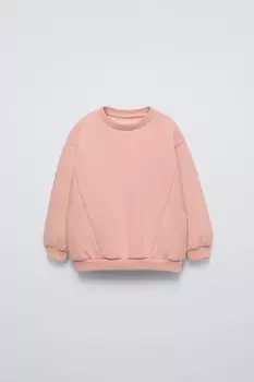 Толстовка с деталями швов ZARA, розовый