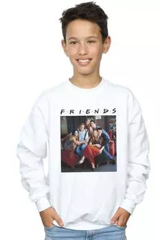 Толстовка с диваном для группового фото Friends, белый
