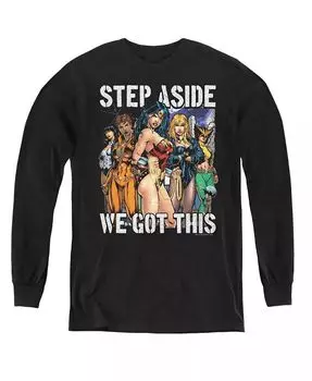 Толстовка с длинным рукавом Boys of America Youth Heroines Justice League, черный