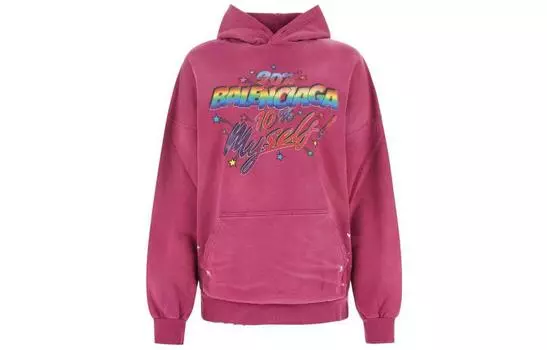 Толстовка с длинными рукавами и графическим принтом Balenciaga, Rose Red