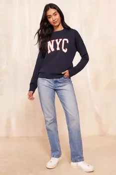 Толстовка с длинными рукавами и круглым вырезом Friends Like These, синий