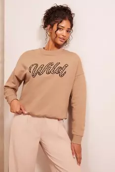 Толстовка с длинными рукавами и круглым вырезом Friends Like These, коричневый