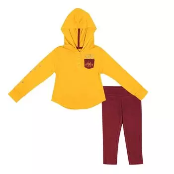 Толстовка с длинными рукавами и леггинсами с длинными рукавами для девочек «Колизей Золото/Кардинал штата Айова Циклоны» Colosseum