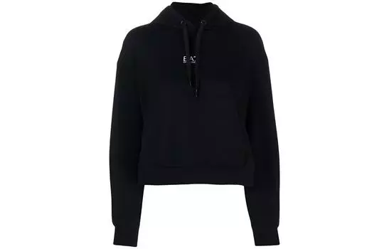 Толстовка с длинными рукавами и логотипом EMPORIO ARMANI, черный