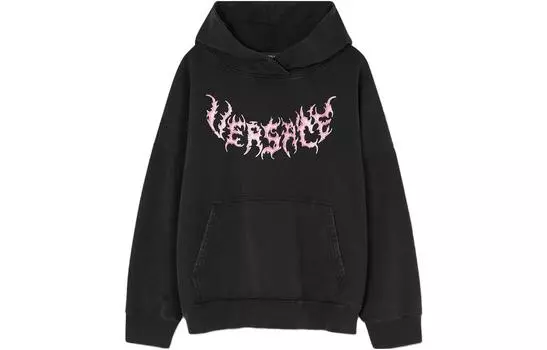 Толстовка с длинными рукавами и логотипом VERSACE, черный